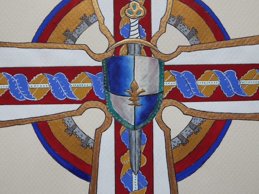 "Iluminated Celtic Cross" Original Artwork by Lisa Saul
