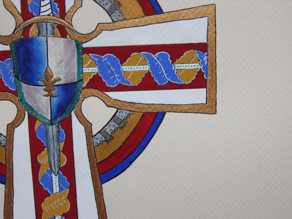 "Iluminated Celtic Cross" Original Artwork by Lisa Saul