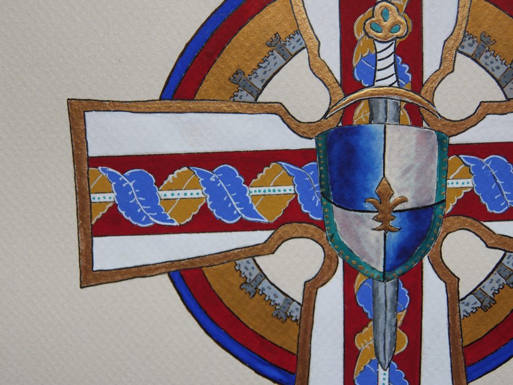 "Iluminated Celtic Cross" Original Artwork by Lisa Saul