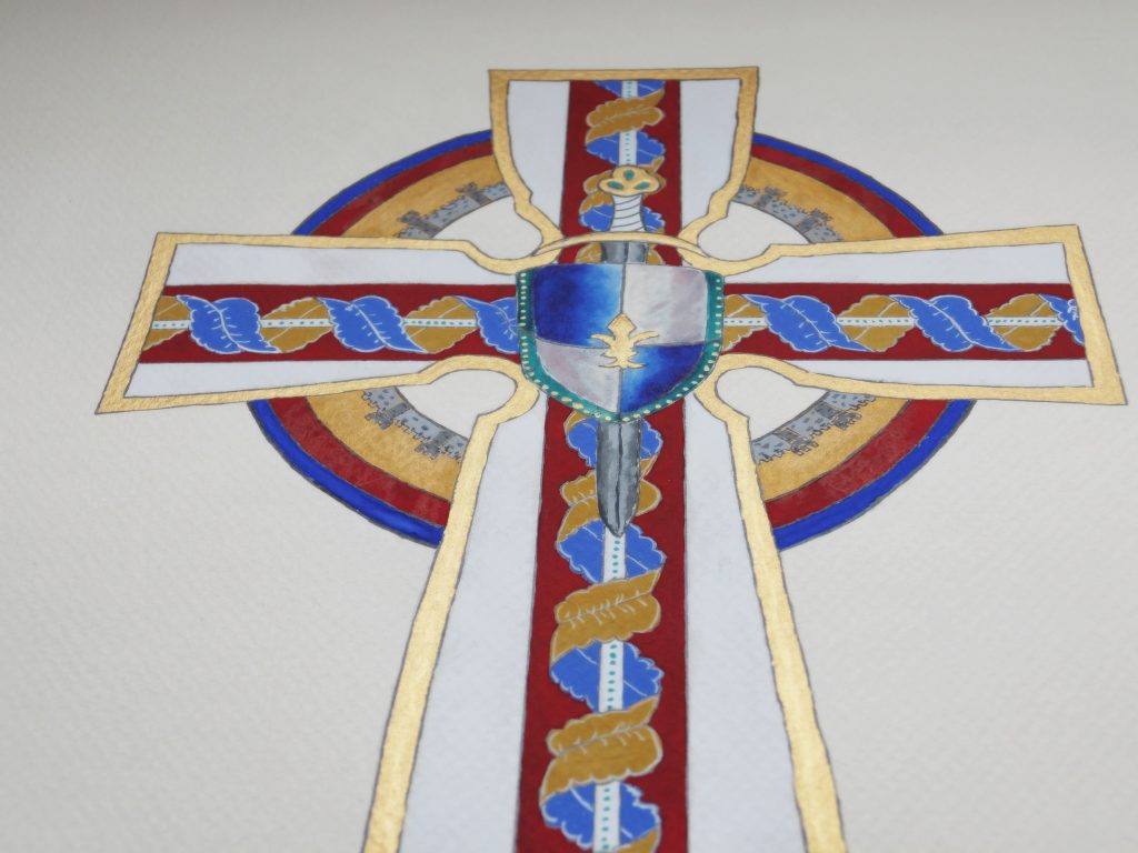 "Iluminated Celtic Cross" Original Artwork by Lisa Saul