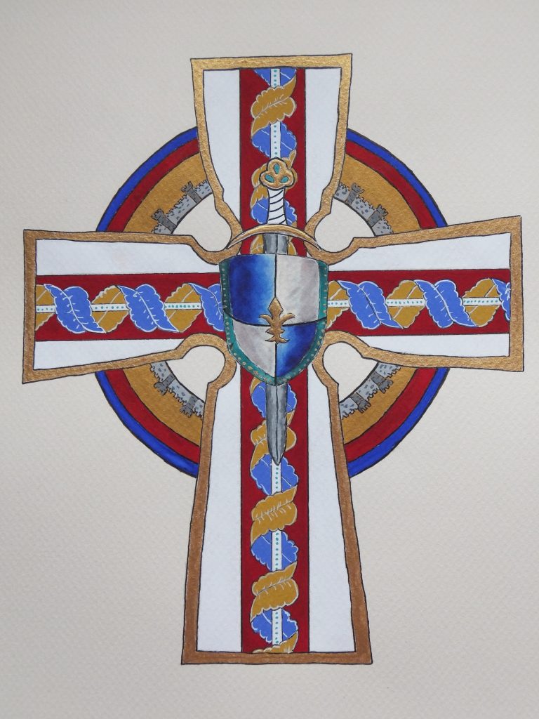 "Iluminated Celtic Cross" Original Artwork by Lisa Saul