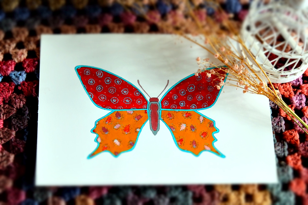 "Patchwork Butterfly" - Original Artwork by Lisa Saul