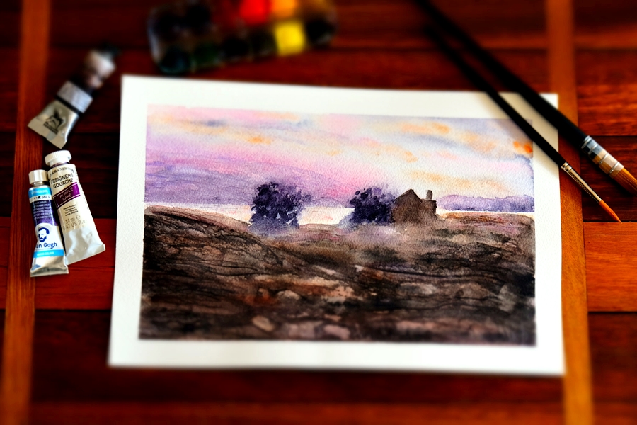 "Hazy Pink Dawn" Original Artwork by Lisa Saul