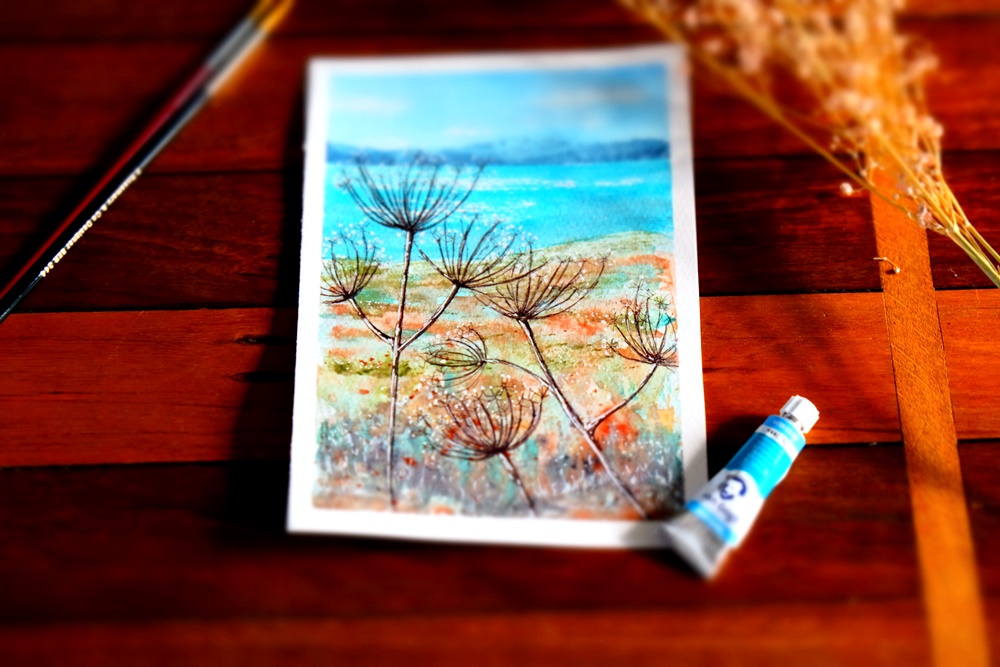 "Cow Parsley Coast" Original Art by Lisa Saul