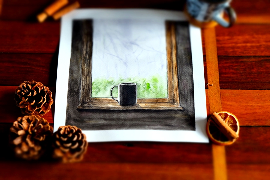 "Misty Morning Window" Original Artwork by Lisa Saul