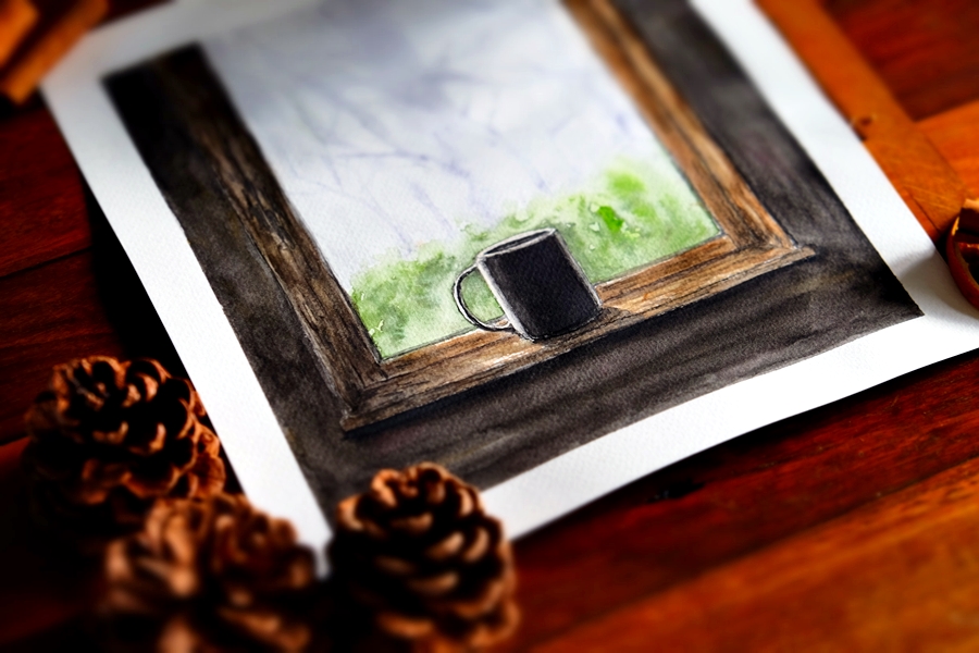 "Misty Morning Window" Original Artwork by Lisa Saul