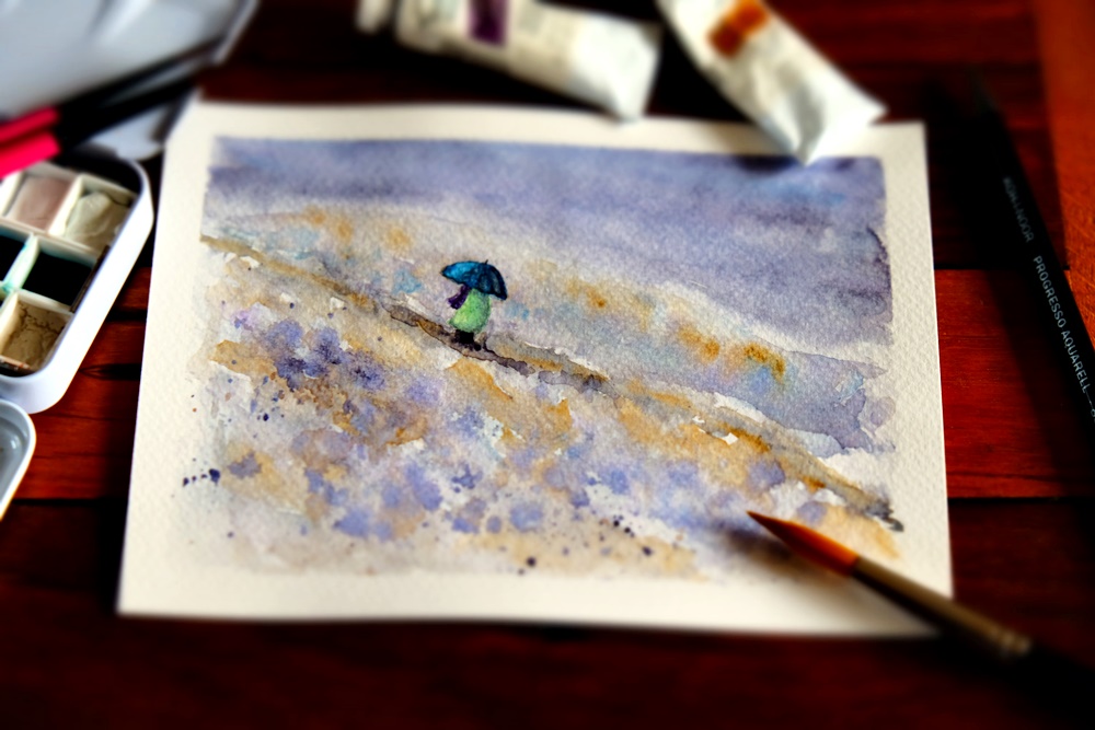 "An English Spring" Original Art by Lisa Saul.