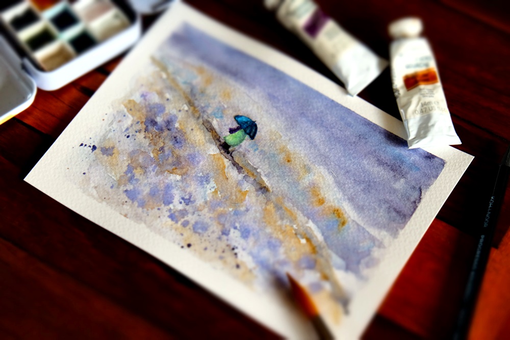 "An English Spring" Original Art by Lisa Saul.