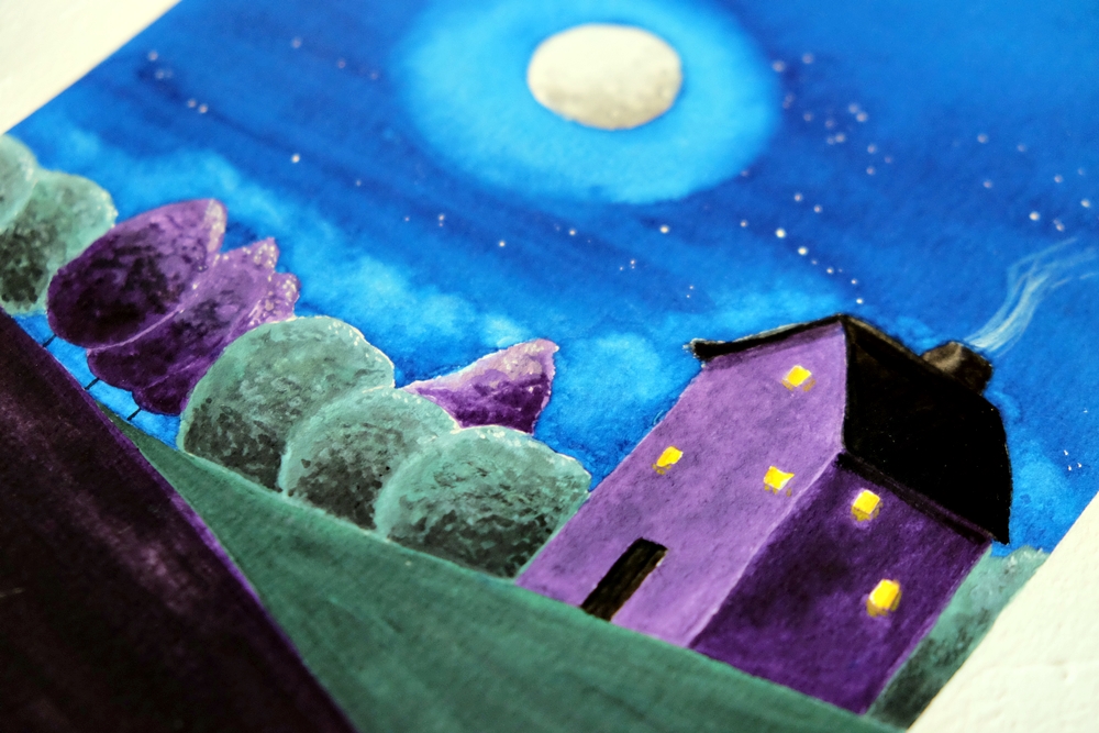 "Moonlight Shadows" Original Artwork by Lisa Saul.