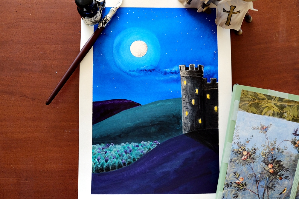 "Castle on the Hill" - Original Artwork by Lisa Saul.