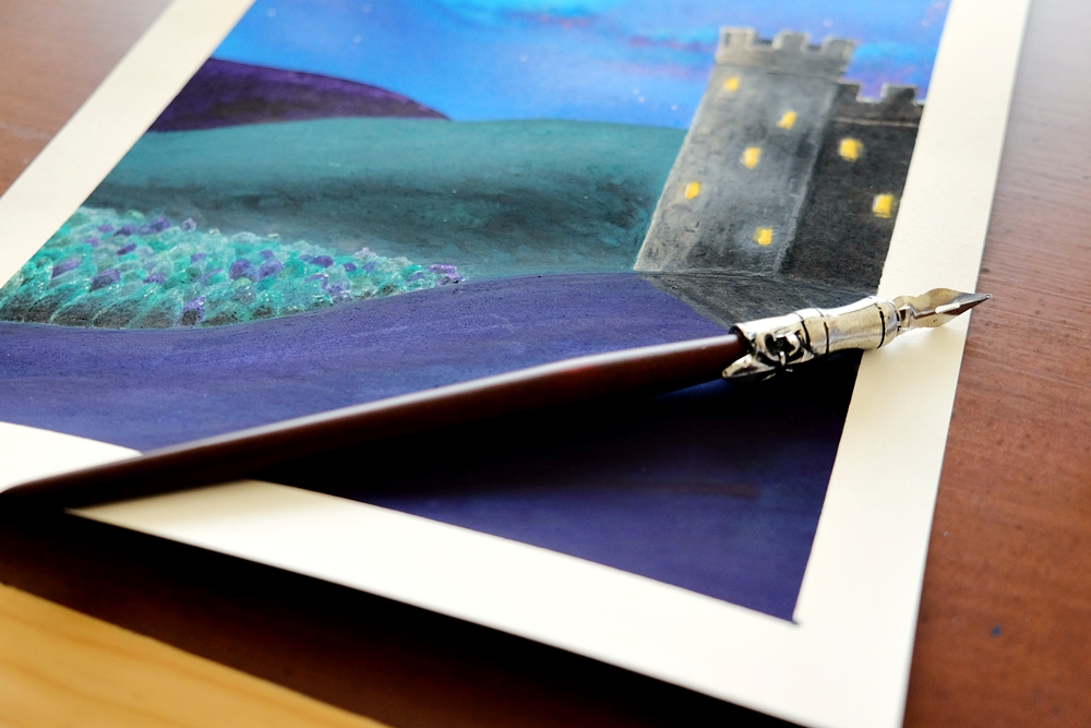 "Castle on the Hill" - Original Artwork by Lisa Saul.