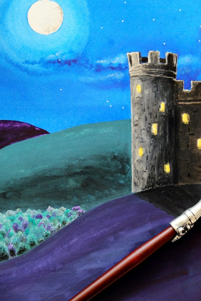 "Castle on the Hill" - Original Artwork by Lisa Saul.