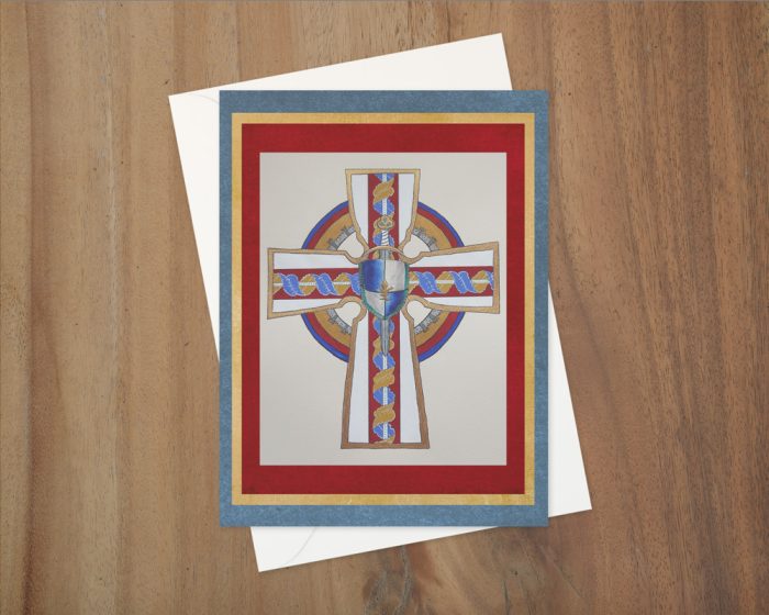 "Illuminated Celtic Cross": 10 Folded Cards (off-white envelopes)