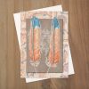 "Boho Feathers" v2 (US & CA): 10 Folded Cards (white envelopes)
