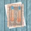 "Boho Feathers" v2 (US & CA): 10 Folded Cards (white envelopes) - Image 2