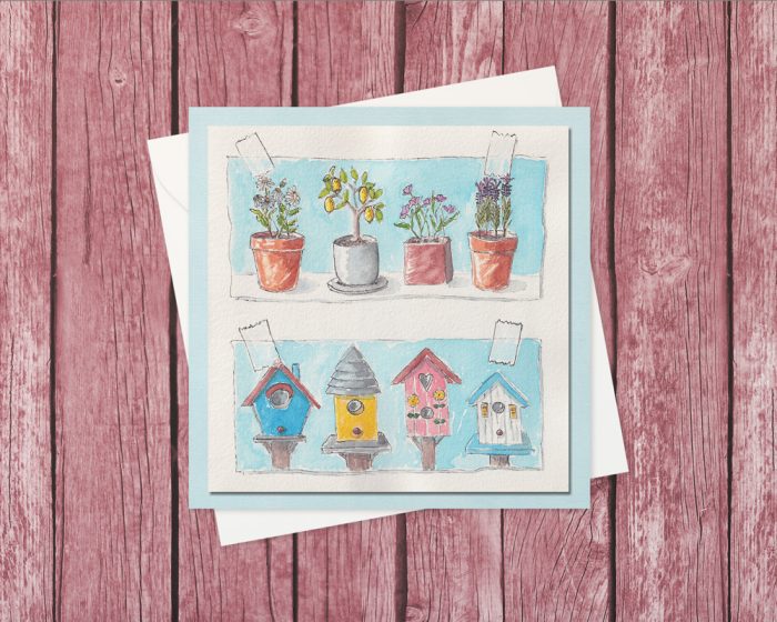 "Spring Collage": 10 Folded Cards (off-white envelopes)