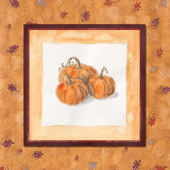 "Autumn Pumpkins" v2: 10 Folded Cards (white envelopes) - Image 2