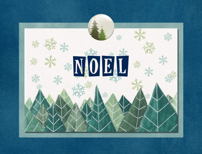xmas "Winter Pines": 10 Folded Cards TWO SIZES (white envelopes) - Image 3