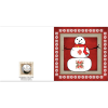 xmas "Woolly Scarf Snowman" v1: 10 Folded Cards (white envelopes) - Image 2