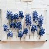 blue and white floral wall decor