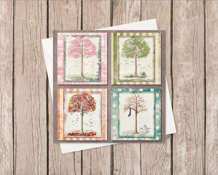 "Four Seasons": 10 Folded Cards (white envelopes)
