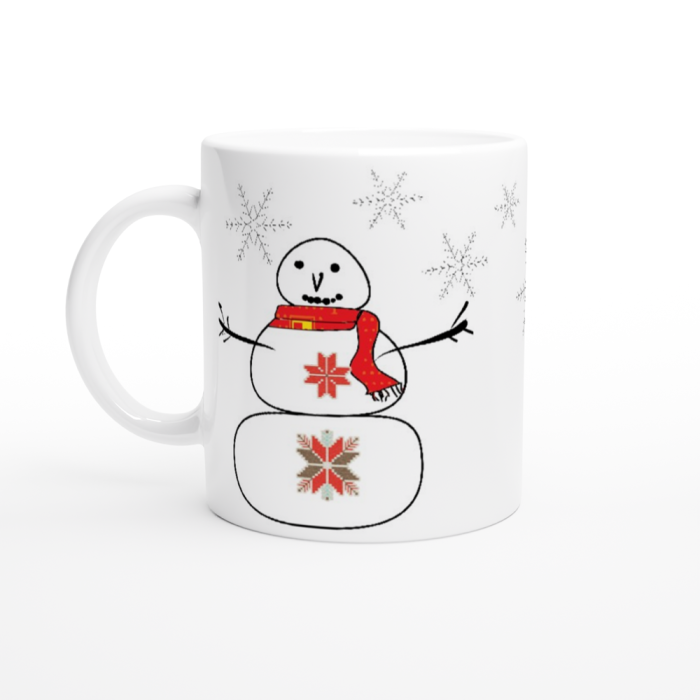 Ceramic Mug: "Woolly Scarf Snowman"