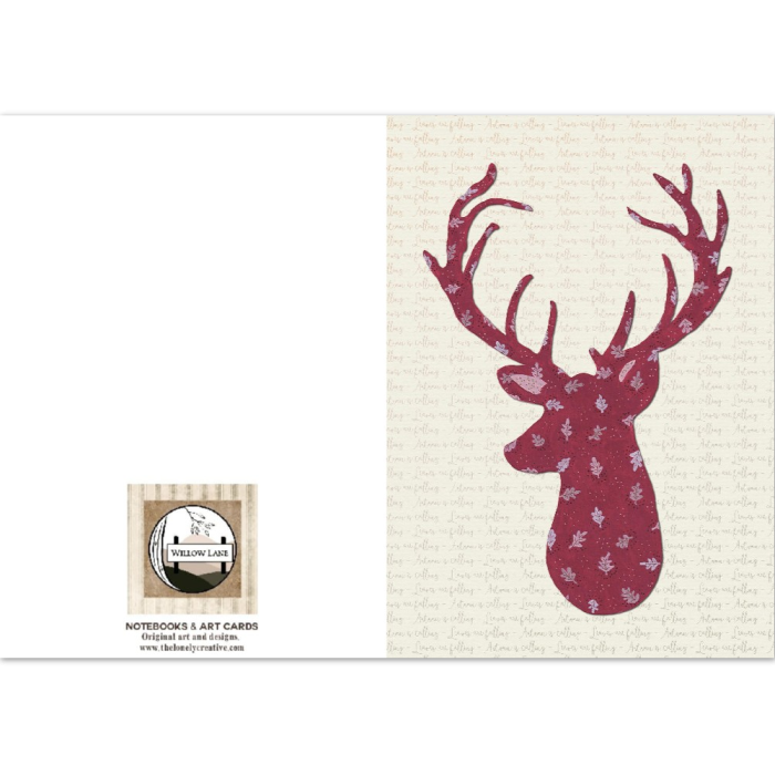"Autumn Deer" v2: 10  Folded Cards TWO SIZES (white envelopes) - Image 4