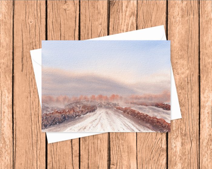 "Misty Autumn Dawn": 10 Folded Cards TWO SIZES (white envelopes)