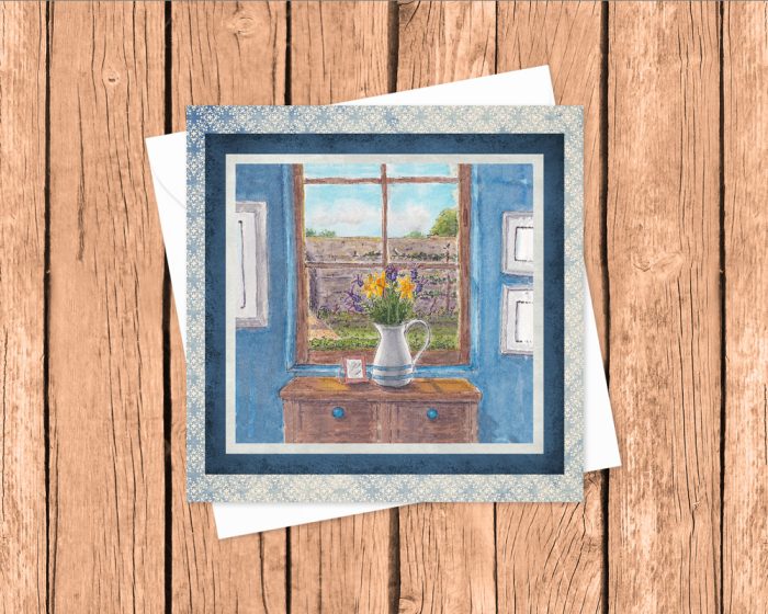 "Walled Garden Window": 10 Folded Cards (white envelopes)