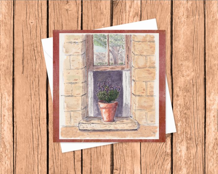 "Tuscan Window" v2: 10 Folded Cards (premium envelopes)
