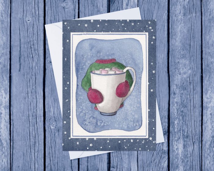 "Mug Hug": 10 Folded Cards TWO SIZES (white envelopes)