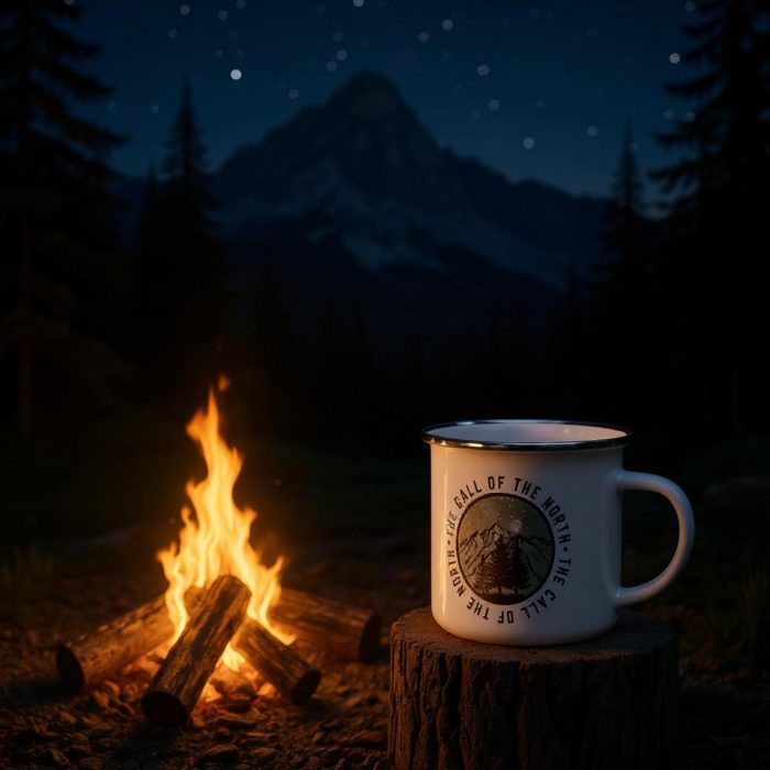Enamel Mug: "The Call of the North" - Nighttime