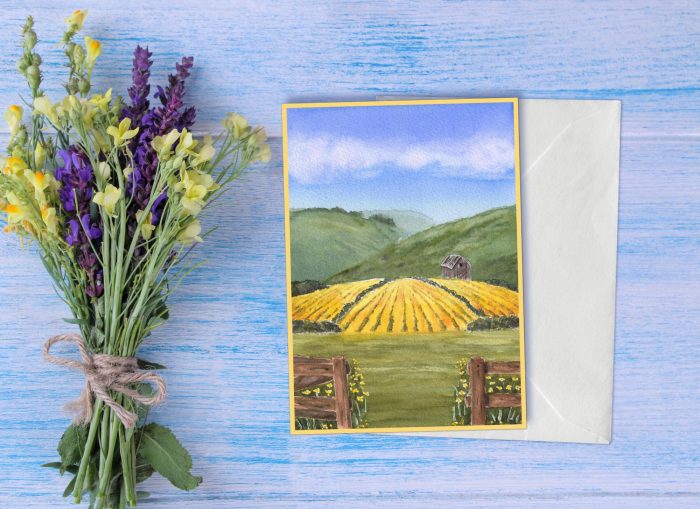 "Summer Gold" (US &CA): 10 Folded Cards (white envelopes)