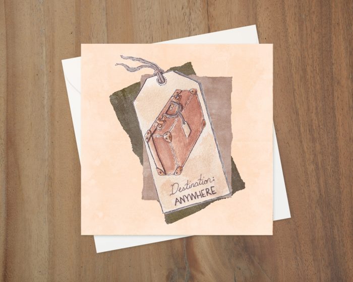 "Destination Anywhere": 10 Folded Cards (white envelopes)