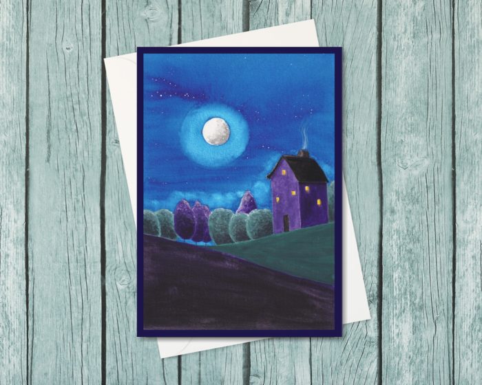 "Moonlight Shadows" (US & CA): 10 Folded Cards (white envelopes)