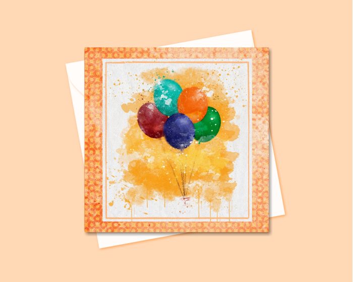 "Vintage Balloons" (US & CA): 10 Folded Cards (white envelopes)