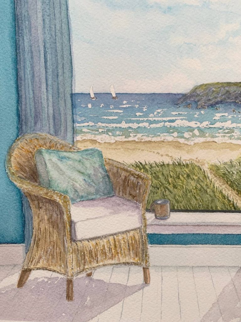 Sea View - Watercolour - Close Up 1