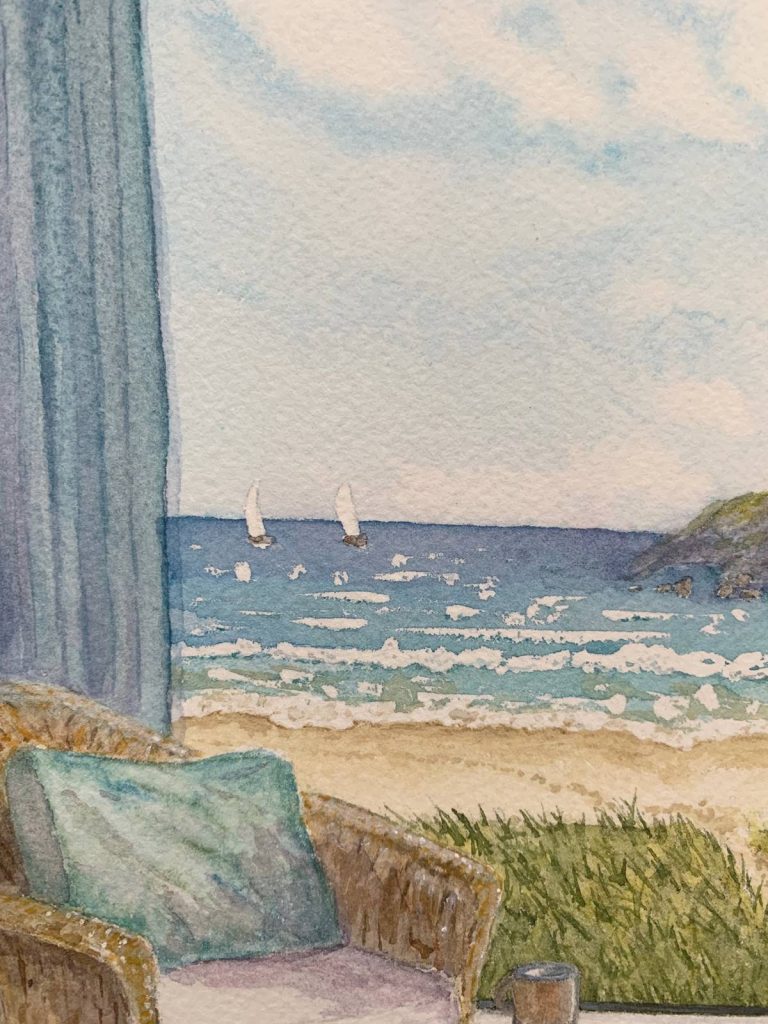 Sea View - Watercolour - Close Up 4