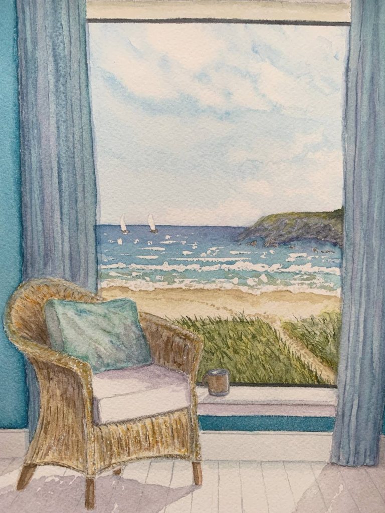 Sea View - Watercolour - Close Up 2