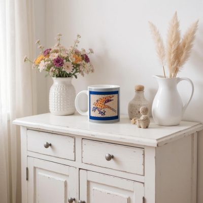 Ceramic Mug: "Patchwork Bird" v2