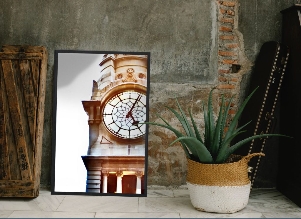 A framed print in several sizes, starting at 8x12 inches. Four different frame colours.
NOTE: The print in the main photo is not to scale. It's not that big a print. We used a bit of artistic licence to show it in an industrial chic setting. 

To try a print size and frame, choose from the dropdown menu below and the corresponding image will appear.

 