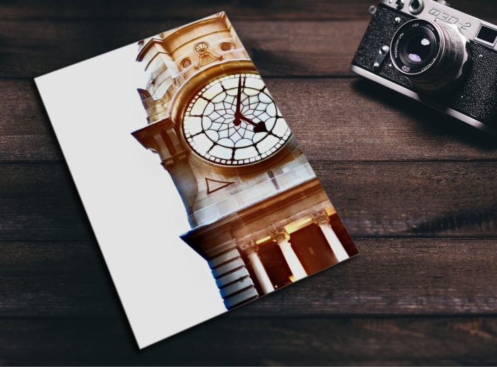 "Clock Tower": 10 Folded Cards TWO SIZES (white envelopes)