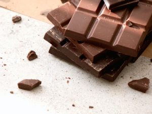 chocolate bars on white table