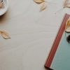 brown and blue hardbound book