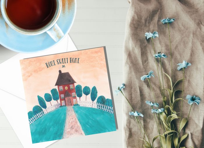 "Home Sweet Home" (US & CA): 10 Folded Cards (white envelopes)