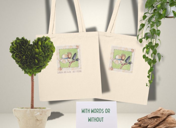 Tote Bag - Gardening Tools - With or Without Words