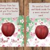 "An Apple for the Teacher": 10 Folded Cards (white envelopes) - Image 2