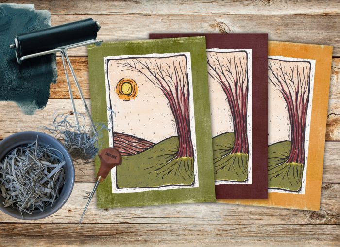 "Winter Sun": 10 Folded Cards TWO SIZES (white envelopes)