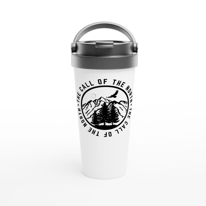 Stainless Steel Travel Mug: "The Call of the North" - Daytime