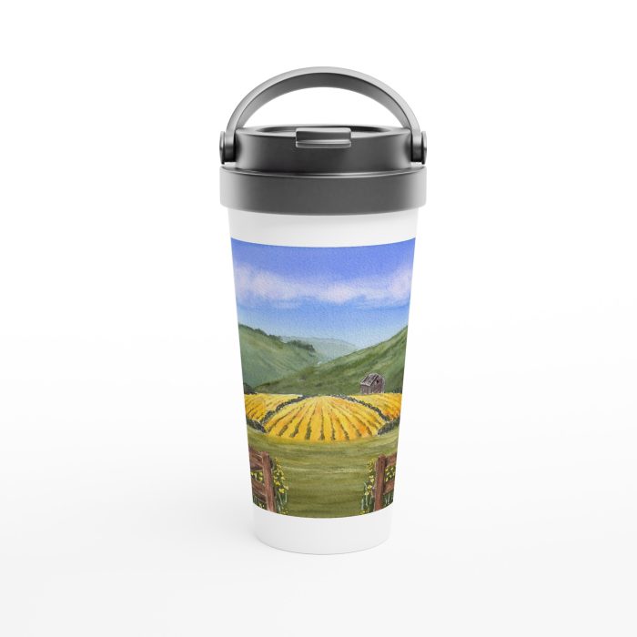 Stainless Steel Travel Mug: "Summer Gold"